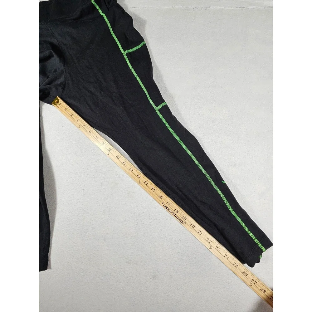 NWT Nike Tight Fit Regular Length Women Black Neon‎ Green Swoosh Legging Size 1X